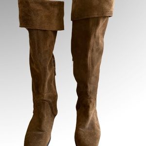 ZARA over-the-knee brown suede boots